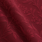 Voilage bordeaux à motif de fougères — détail du tissu